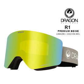【4/25限定最大P29倍】ドラゴン ゴーグル DRAGON R1 PREMIUM BEIGE /J.GOLD ION (R05) 23-24 JAPAN FIT 国内正規品 スノボ スキー