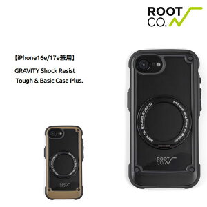 ROOT CO. ���[�g�R�[ iPhone16e/17e �P�[�X GRAVITY Shock Resist Tough & Basic Case Plus. MagSafe�Ή� �ϏՌ� �X�}�z�P�[�X �����O�X�^���h ���K�i
