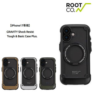 ROOT CO. ���[�g�R�[ iPhone17 �P�[�X GRAVITY Shock Resist Tough & Basic Case Plus. MagSafe�Ή� �ϏՌ� �X�}�z�P�[�X �����O�X�^���h ���K�i