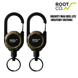 【6/1限定ポイント最大23倍】ROOT CO. ルート コー カラビナリール GRAVITY MAG REEL LITE MILITARY EDITION マグネットを内蔵したカラビナ付きコードリールキーホルダー