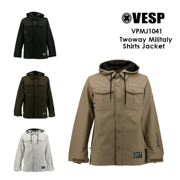 楽天市場】べスプ VESP TWOWAY MILITALY SHIRTS JACKET VPMJ1041 23-24 