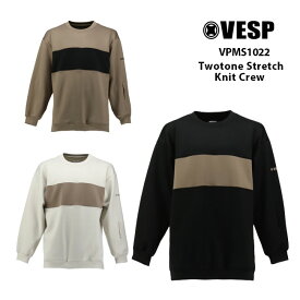 【4/25限定最大P29倍】べスプ VESP TWOTONE STRETCH CREW VPMS1022 スノーボード スノボ 撥水トレーナー