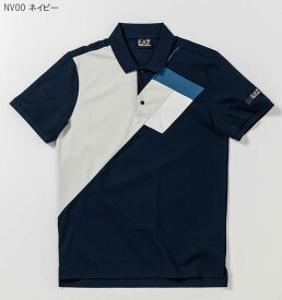 EA7/イーエーセブン GOLF CLUB M POLO VI JS CB ゴルフ 配色デザイン 半袖 ポロシャツ PJNUZ-3RPF10