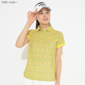 【残り1点！最終処分】 キャロウェイゴルフ レディース スモールフラワープリントカノコ 半袖シャツ C22134208