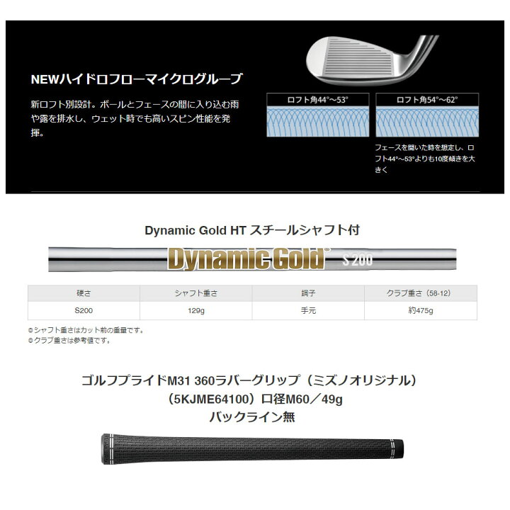 楽天市場 ミズノ ゴルフ T22 ウェッジ サテン仕上げ ダイナミックゴールド Ht スチールシャフト Golkin ゴルフマートキング