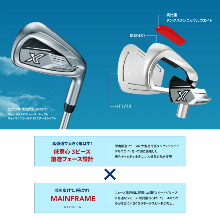 楽天市場】ダンロップ ゴルフ ゼクシオ X-eks アイアンセット 5本組(6 