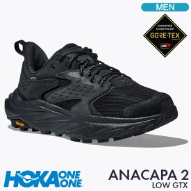 [予告]スーパーSALE P5倍【6/4(火)20時-5(水)】【土日祝も発送】ホカオネオネ スニーカー HOKA ONE ONE M ANACAPA 2 LOW GTX アナカパ 2 ロー ゴアテックス ブラック/ブラック メンズシューズ 1141632-BBLC