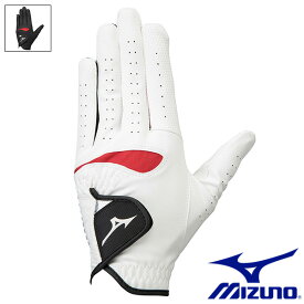 MIZUNO（ミズノ） 手袋／コンフィグリップ／左手 5MJML253 ゴルフグローブ メンズ　ホワイト × レッド／ブラック×レッド