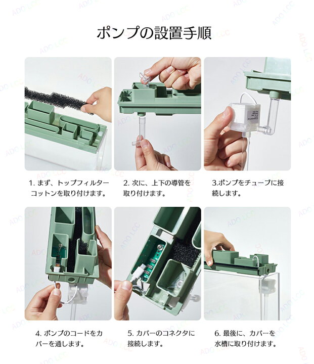 楽天市場】LEDライトフィルターポンプ付き透明 水槽セットアクアリウム 
