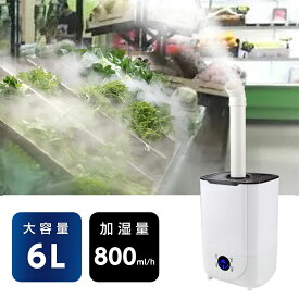 加湿器 大容量 卓上 6L 大型加湿器 業務用 家庭用加湿器 超音波加湿器 次亜塩素酸水対応 上部給水加湿器 超音波 空焚き防止 上部給水式 お手入れ簡単 800ml ± 50ml/h 湿度調節 タイマー付き 空気清浄 居酒屋 事務所 学校 乾燥/花粉症対策 保湿 お祝い 結婚祝い 新居祝い
