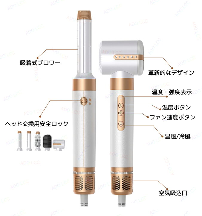 楽天市場】7in1 ヘアアイロン カールドライヤー ストレート アイロン 