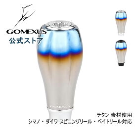 【送料無料】ゴメクサス パワーハンドルノブ 17mm チタン製 シマノ Shimano TypeA ダイワ Daiwa Type S リール カスタム パーツ 交換 ナスキー 18 レガリス フリームス LT 用 海釣り ライトゲーム 軽量 ルアー釣り Gomexus