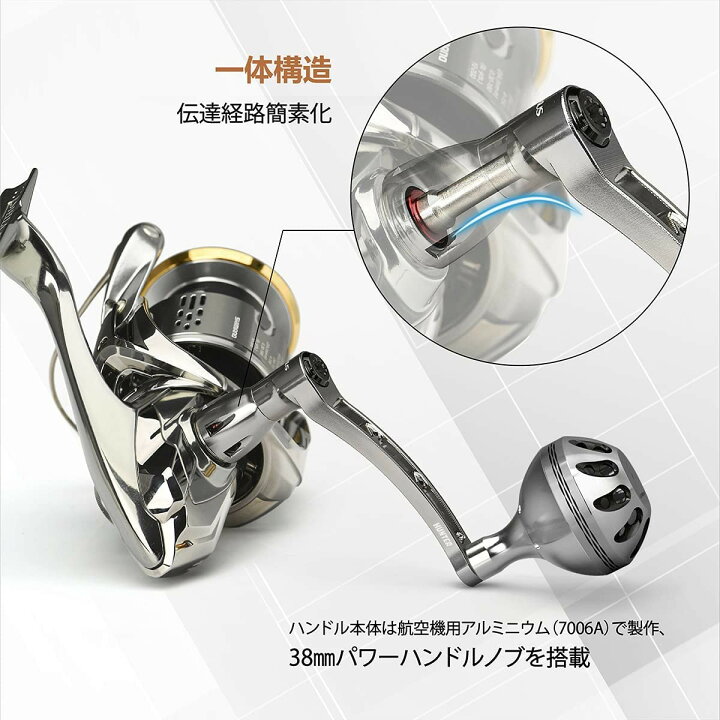 楽天市場 送料無料 ゴメクサス 68mm シングル ハンドル シマノ Shimano ダイワ Daiwa スピニングリール 用 一体構造 超々ジュラルミン製 パワーノブ付き Gomexus ゴメクサス Gomexus
