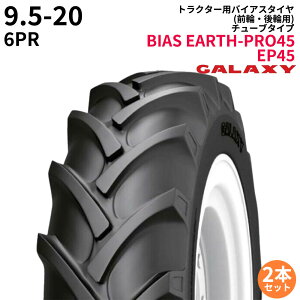 ギャラクシー(GALAXY) トラクタータイヤ BIAS EARTH-PRO45 EP45 9.5-20 PR6 TT (前輪・後輪用) 2本セット