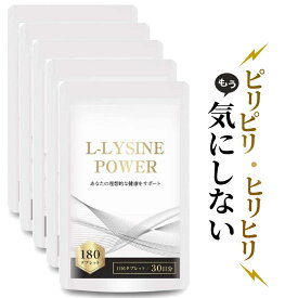 リジン サプリメント アミノ酸 Lリジン1日1500mg配合 国内製 L-LYSINE POWER 5個セット 健康サプリメント 健康サプリ