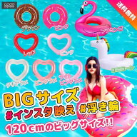 浮き輪 うきわ ドーナツ ハート フラミンゴ ユニコーン インスタ 映え 120cm 海 プール 大きいサイズ 大…