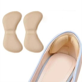 靴擦れ防止パッド かかと 靴に貼る パカパカ調整 シールで簡単貼り付け カーキ 1足セット(2個)