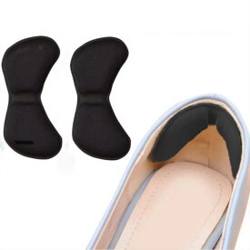 靴擦れ防止パッド かかと 靴に貼る パカパカ調整 シールで簡単貼り付け ブラック 1足セット(2個)