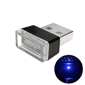 車 USB ライト イルミネーション LED ブルー