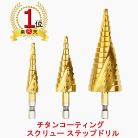 【楽天ランキング1位】送料無料　DIY　万能　スパイラル ステップ ドリル 3本セット【ポイント消化】