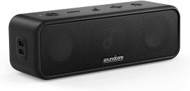 Anker Soundcore 3 Bluetooth スピーカー チタニウムドライバー デュアルパッシブラジエーター BassUpテクノロジー アプリ対応 イコライザー設定 USB-C接続 IPX7 防水 24時間連続再生 PartyCast機能 ブラック