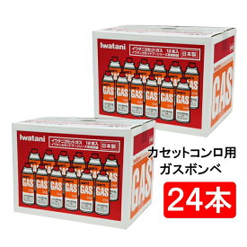【24本】イワタニ カセットガス ガスボンベ 12本入り×2箱　 CB-250-OR アウトドア ガス ストーブ ホットプレート ガスコンロ ヒーター しゃぶしゃぶ すき焼き 鍋 焼肉 防災 備蓄 災害時