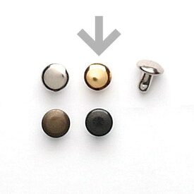 【在庫処分20％引き】本金メッキ金具　極小カシメ両面足短(外径4.6mm×高さ5mm）10組入 【1197】