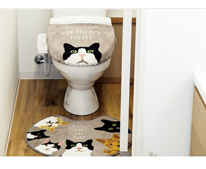 猫柄　かわいい　トイレマット