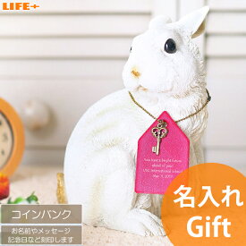 名入れ ギフト 開店祝い かわいい 開業祝い 周年記念 おしゃれ 周年祝い 貯金箱 オシャレ カフェ 喫茶店 飲食店 友達 店名入り 名前入り 贈り物 お店の名前 美容室 開院祝い 記念品 カワイイ 就職祝い プレゼント 文字入れ 贈物 コインバンク うさぎ ウサギ 兎 ラビット