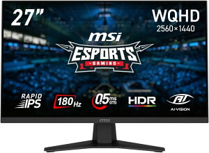 MSI MAG 274QF �Q�[�~���O���j�^�[ 27�C���` WQHD RAPID IPS�p�l�� 180Hz 0.5ms HDMI DP Adaptive-Sync HDR AI�r�W����