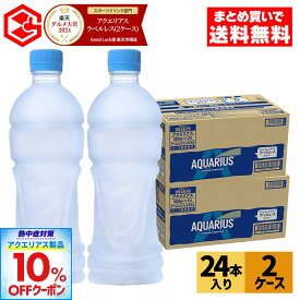 【10%アクエリアスクーポン対象 8/31 23:59まで】コカ・コーラ アクエリアス ラベルレス 500ml ペットボトル 24本入り×2ケース（冷凍兼用）【送料無料】