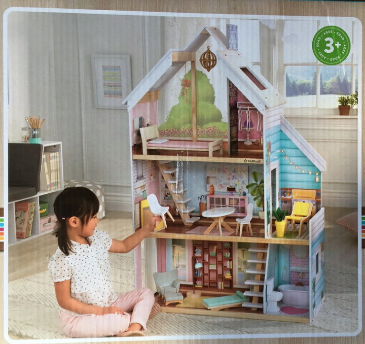 楽天市場】【送料無料】キッドクラフ DOLL HOUSE 家具付KIDKRAFT ト  