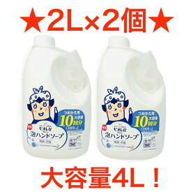 2L×2個セット 4L大容量 ビオレU 泡で出てくるハンドソープ(ノズル付き)　泡ハンドソープ 詰め替え用　2L ×2個コルク付き 詰め替え10回分　大容量/まとめ買い/通販/業務用/大容量/ビオレU/泡/ハンドソープ/除菌/生活雑貨　【コストコ通販】【送料無料】