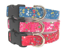 【首輪処】 犬用 首輪 おしゃれかわいい　紅華　模様