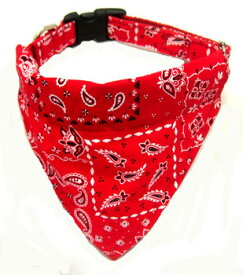 【首輪処】 犬用 首輪バンダナ柄　スカーフ 付