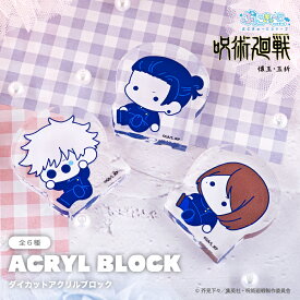 呪術廻戦 懐玉・玉折 公認 ぷにきゅ〜と ダイカット アクリル ブロック 8mm ブロック アクリル 6種 書き起こし イラスト グッズ 大人 子供 キッズ イラスト かわいい