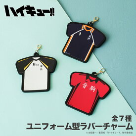ハイキュー!! 公認 ユニフォーム 型 ラバー チャーム 選べる ストラップ キーホルダー ラバー 鳥野高校 青葉城西高校 音駒高校 梟谷学園高校 稲荷崎高校 グッズ イラスト 大人 子供 キッズ イラスト かわいい