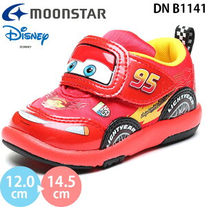 ムーンスター ディズニー カーズ DN B1141 moonstar DISNEY Cars ベビーシューズ キッズ キャラクタースニーカー 女の子 男の子 子供靴 マジックテープ ベルクロ ライトニング・マックィーン レッド