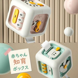 モンテッソーリ おもちゃ ボックス 立方体 男の子 女の子 知育玩具 多機能 スイッチ 時計 知育 玩具 1歳 2歳 3歳 ベビー 赤ちゃん キッズ 子供 おもしろい 誕生日 クリスマス プレゼント ピンク グリーン 送料無料