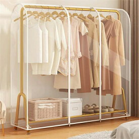 衣類カバー カバー ハンガーラック クリア 透明 防カビ 洋服カバー 通気性 防塵 パイプハンガーカバー