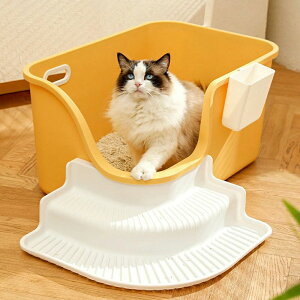 ス 大開口 砂飛び散り防止 ゆったり 広々サイズ 猫のトイレ 深め 大きめ 猫用トイレ本体 オープンタイプ