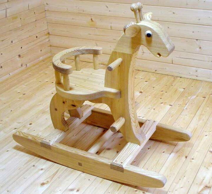 楽天市場】【注文製作】○ロッキング ジラーフ キリンの木馬 日本製 木 