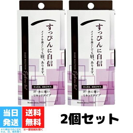 メークソリューション アイブロウティント ダークブラウン 2個セット ビナ薬粧 平筆 筆先 太いライン 細いライン 眉 リキッド アイブロウ 眉用ティント キープ力 アイライナー 送料無料