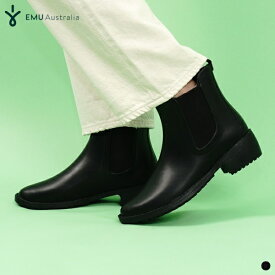 【SALE 10％OFF】 エミュ EMU 防水 サイドゴア レインブーツ W12402 Grayson Rainboot フィット 雨の日 ボア インソール オールシーズン 滑りにくい ブラック BLACK w5 w6 w7 w8 22cm 23cm 24cm 25cm ナチュラルラバー レディース 女性用 【 23SS 】