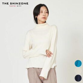 【SALE 30％OFF】シンゾーン SHINZONE ハイネック リブ トップス 24SMSCU05 HIGH NECK RIB レディース インナー 長袖 コットン レイヤード シンプル 薄手 ネイビー ホワイト フリー [ 2024 FW 春 秋 冬 ]