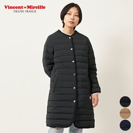 [クーポン 対象]VINCENT ET MIREILLE VM222SD26052 STITCHLESSS DOWN NO COLLAR COAT ヴァンソン エ ミレイユ ステッチレス ダウン ノーカラー コート レディース アウター ベージュ ネイビー ブラック 黒 バンソンエミレイユ [ 2022 秋 冬 FW ] [●]