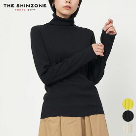 [クーポン 対象]シンゾーン SHINZONE ハイネック リブ 19SMSCU05 HIGH NECK RIB トップス カットソー ニット 長袖 レディース シンプル カジュアル ロングスリーブ タートルネック 重ね着 スーピマコットン 日本製 ホワイト ブラック F0 [ 2023 FW 春 夏 秋 冬 ]