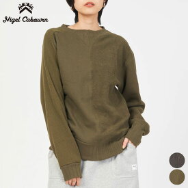 【スーパーSALE 10％OFF】ナイジェルケーボン NIGEL CABOURN メンズ アーミー クルー ジャージー ミックス 80470020010 ARMY CREW JERSEY MIX CLASSIC 長袖 トップス スウェット 日本製 綿100 アシンメトリー ミリタリー ワンポイント [ 2023 FW 春 夏 ]