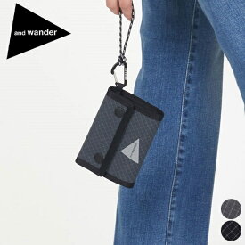 アンドワンダー and wander リフレクティブ リップ ウォレット 5743987216 reflective rip wallet 小物 財布 メンズ レディース ユニセックス カジュアル デイリー アウトドア 耐水 ポリエステル チャコール ブラック[ 2023 FW 春 夏 秋 冬 ]