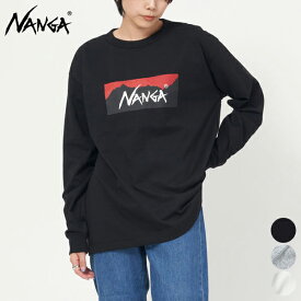 [クーポン 対象]【SALE 20％OFF】ナンガ NANGA エコ ハイブリッド ボックス ロゴ T ECO HYBRID BOX LOGO L/S TEE トップス Tシャツ カットソー メンズ レディース ユニセックス ストリート 長袖 プリント ホワイト グレー S M L XL NW2311-1G299 1G206 [ 2023 FW 春 秋 冬 ]